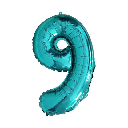 Turquoise Number Balloon - 16 inch