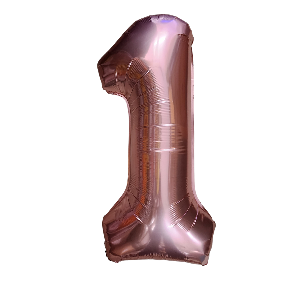 Rose Gold Number Balloon - 32 Inch