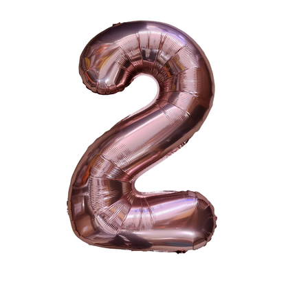 Rose Gold Number Balloon - 32 Inch