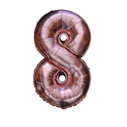 Rose Gold Number Balloon - 32 Inch