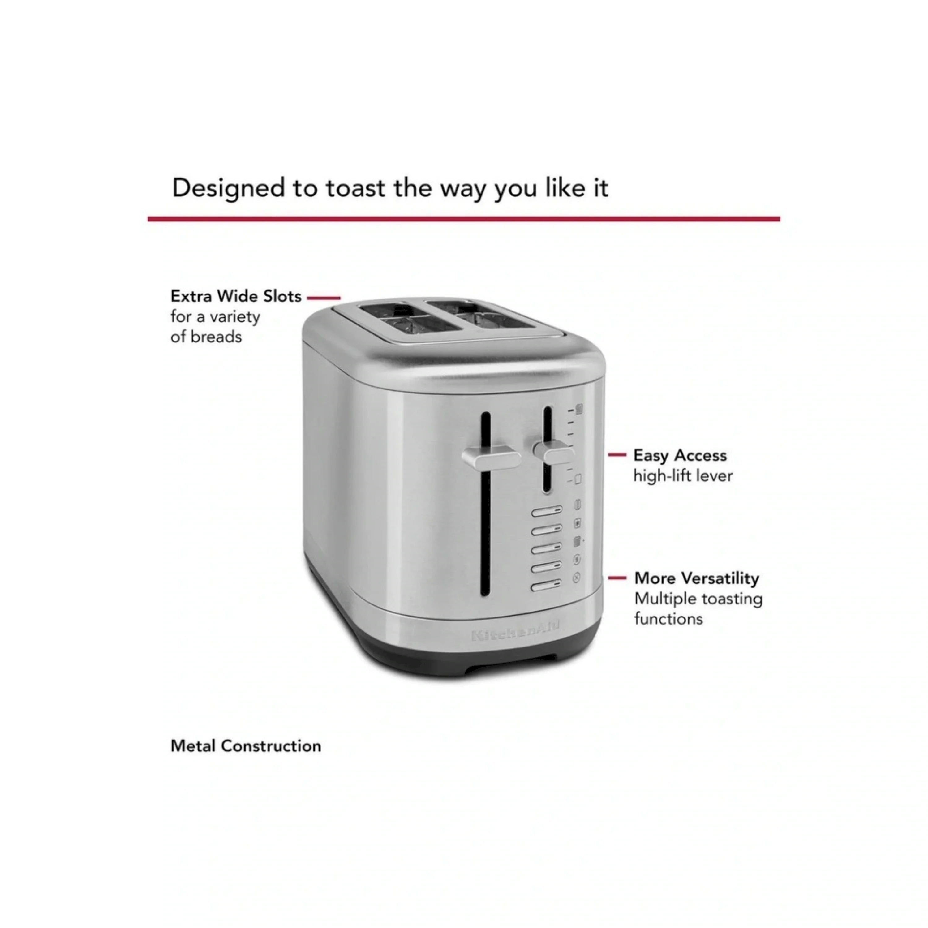 KitchenAid 2 Slice Toaster in Brushed Stainless Steel (KMT2109SX)