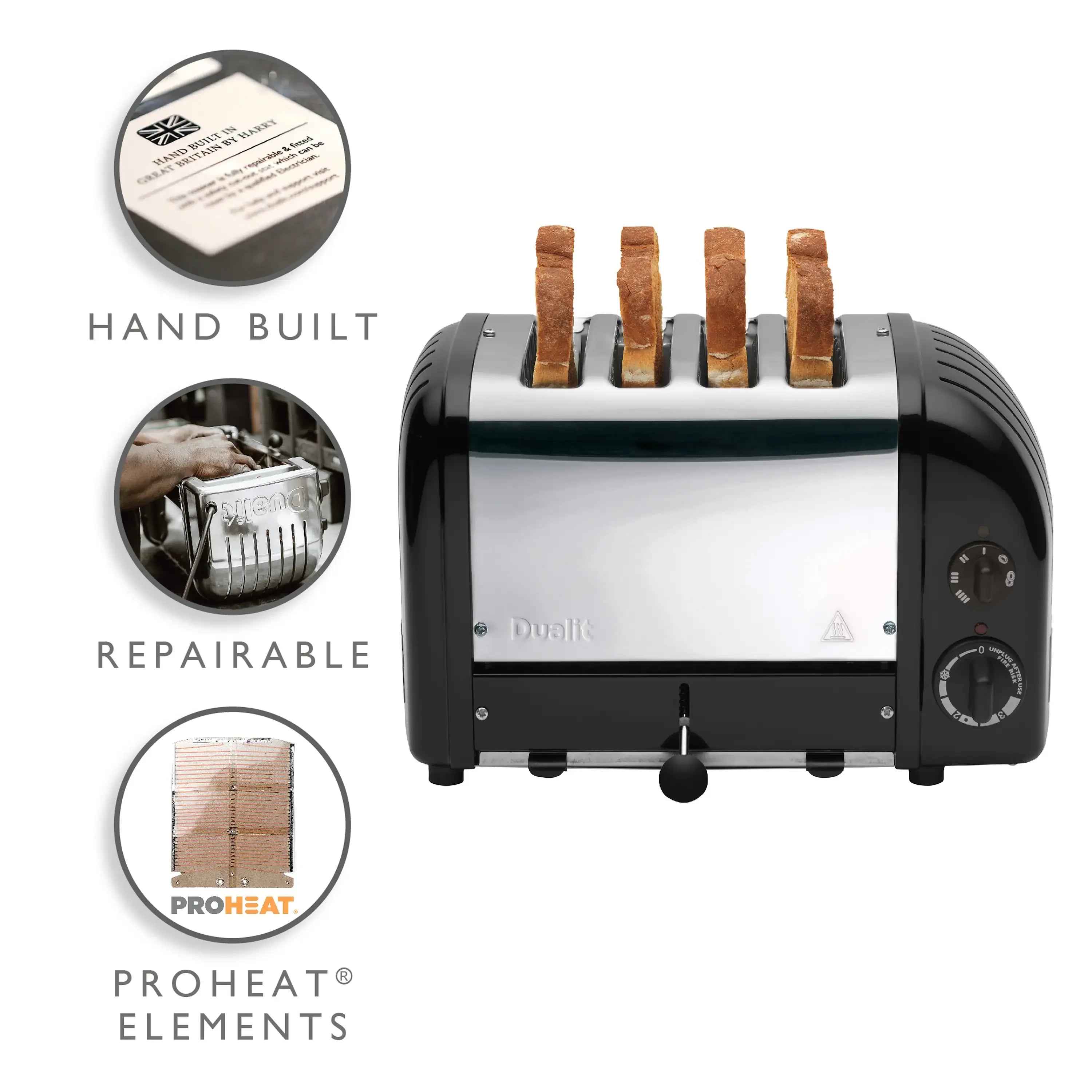 Dualit 4 Slice NewGen Toaster in Matte Black (47155)