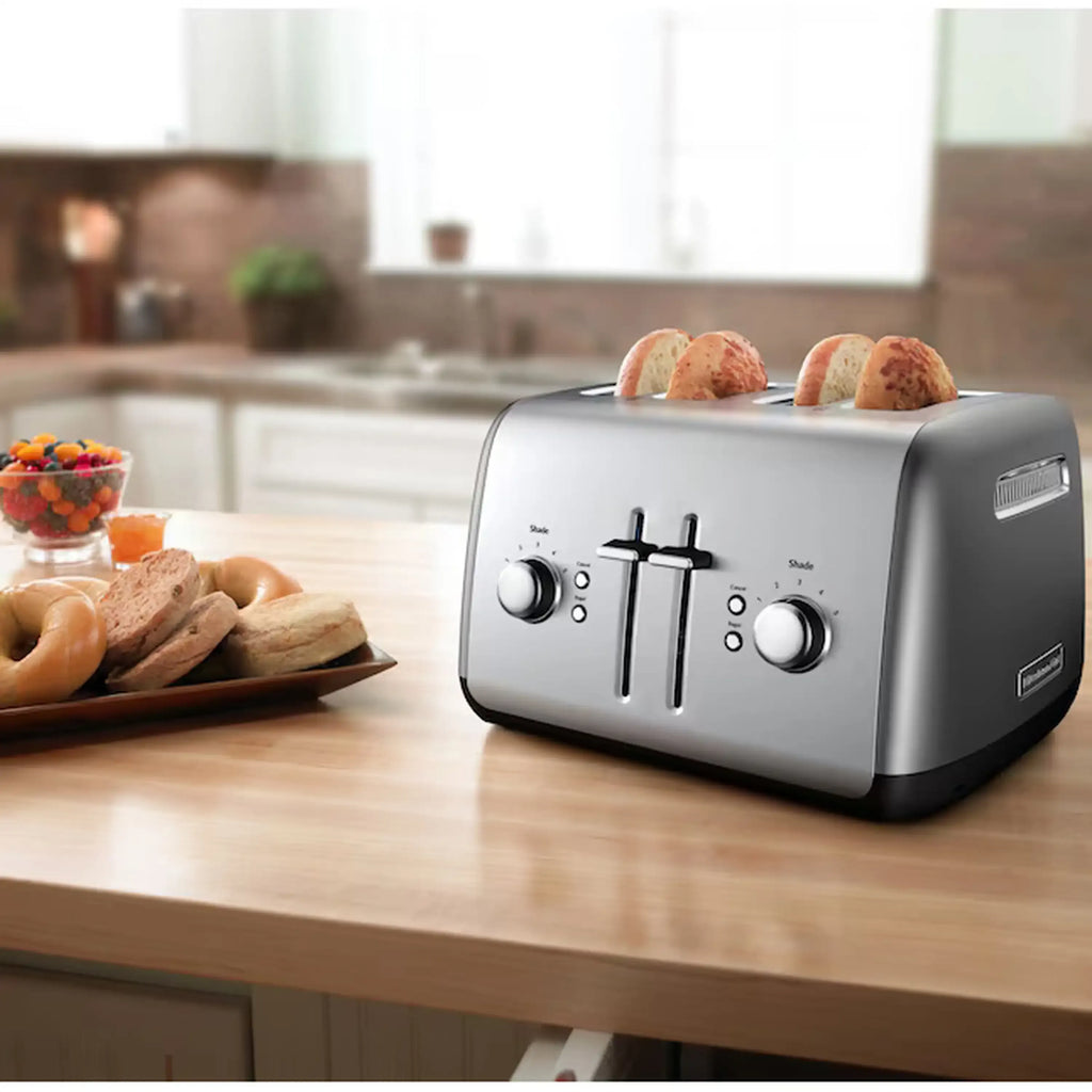 KitchenAid 4 Slice Toaster with Manual Lift Lever in Contour Silver (KMT4115CU)