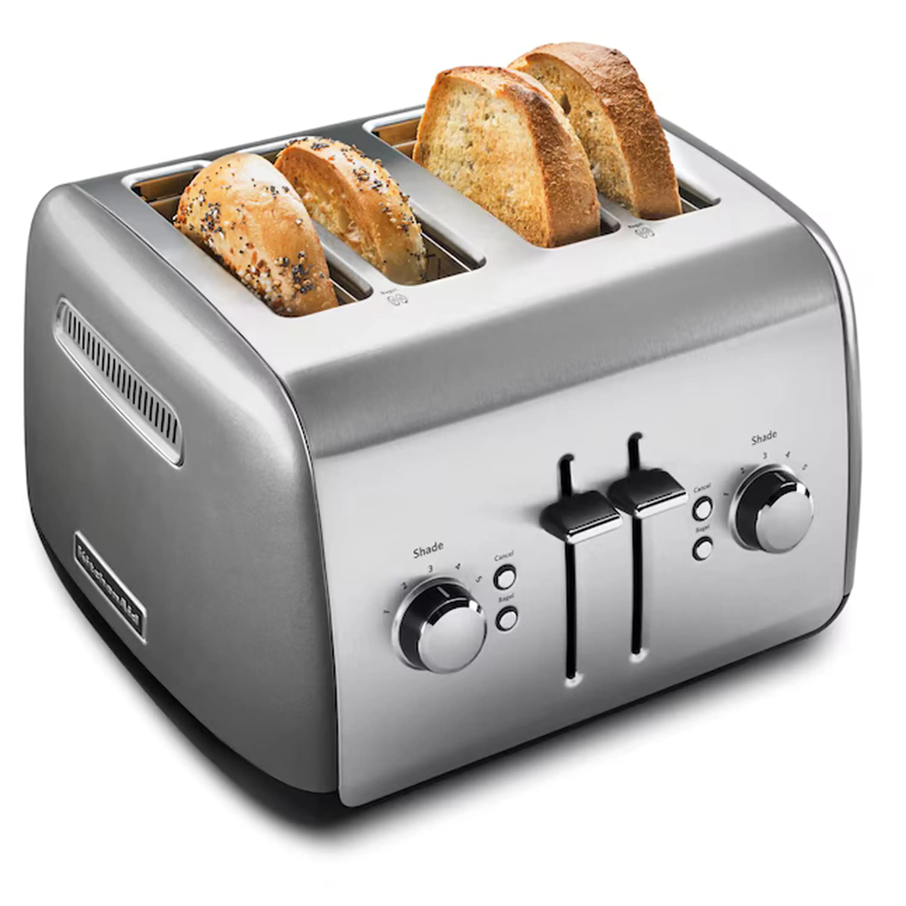 KitchenAid 4 Slice Toaster with Manual Lift Lever in Contour Silver (KMT4115CU)