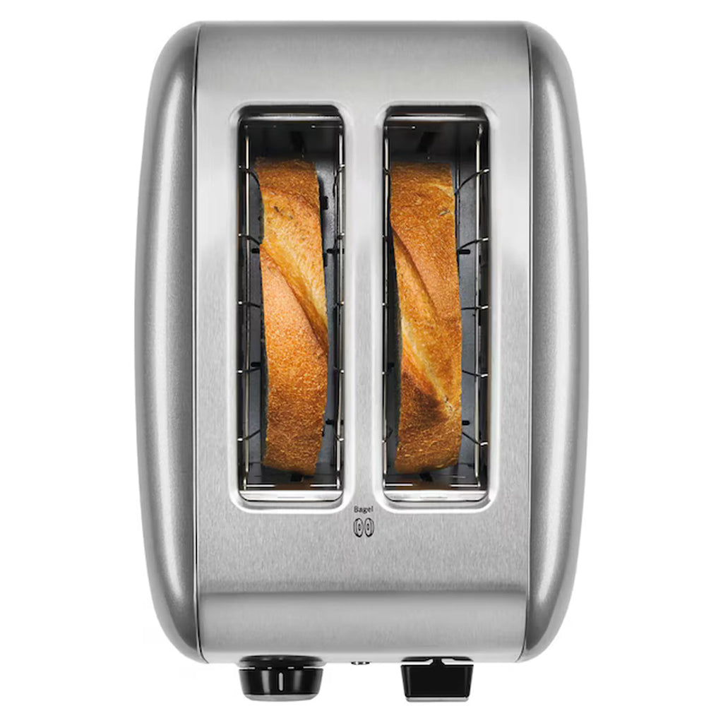 KitchenAid 2 Slice Toaster Toast with Manual Lift Lever in Contour Silver (KMT2115CU)