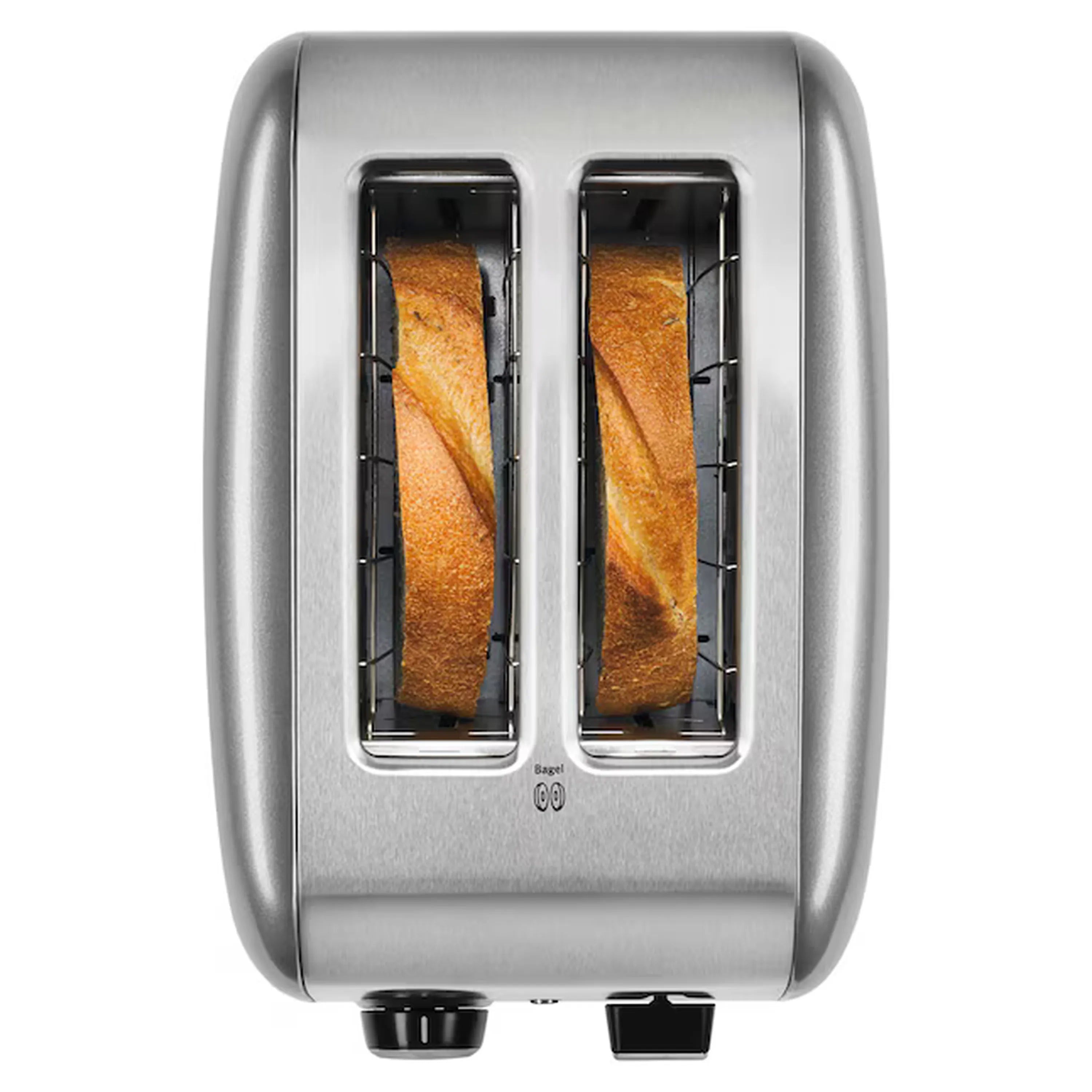 KitchenAid 2 Slice Toaster Toast with Manual Lift Lever in Contour Silver (KMT2115CU)