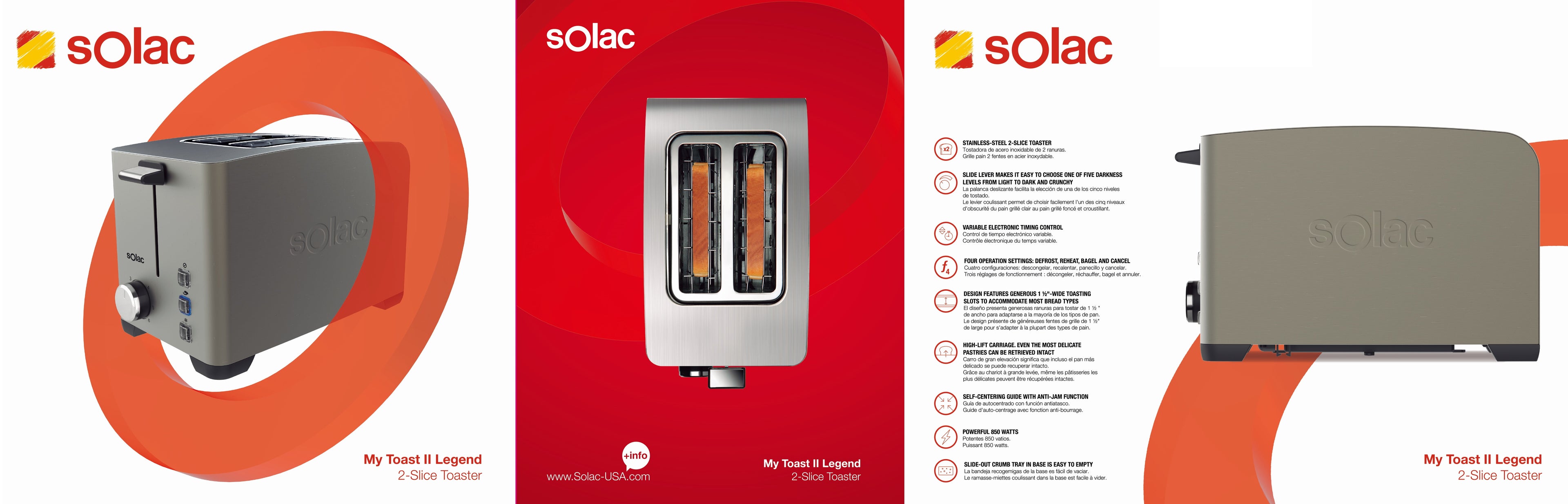 Solac My Toast II Legend 2-Slice Toaster (S8012D)