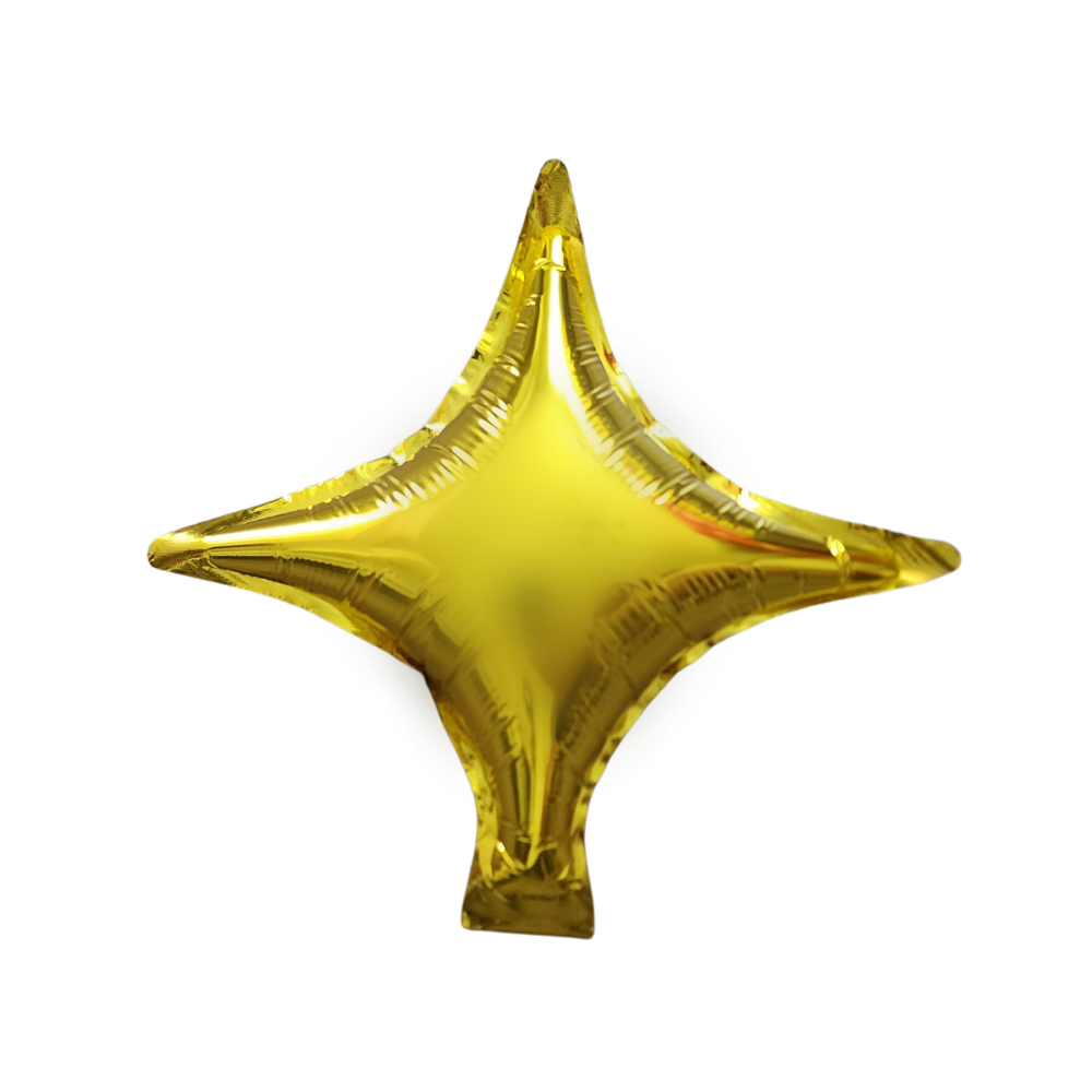 Gold Four Point Star Balloon - 8 Inch