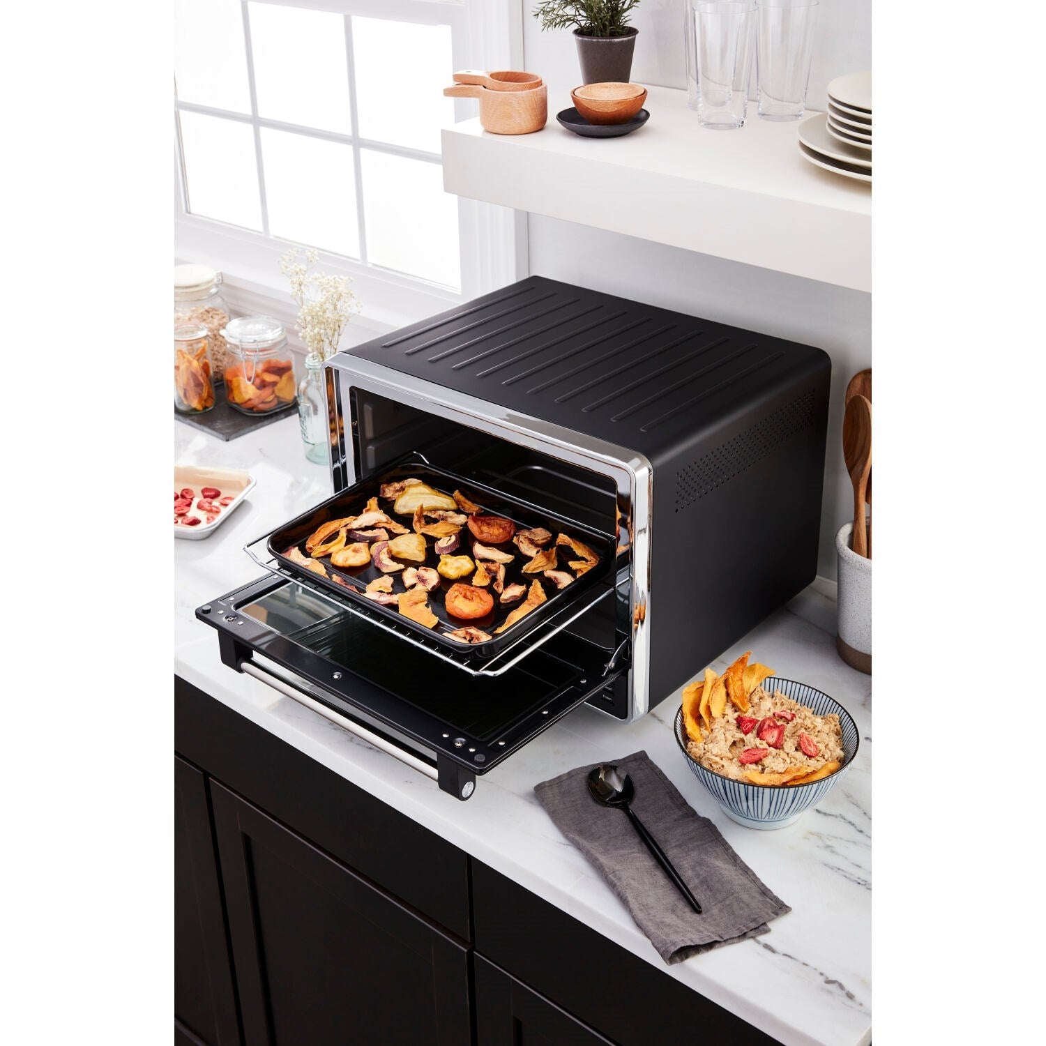 KitchenAid Dual Convection Countertop Oven with Air Fry & Temperature Probe in Black Matte (KCO224BM)