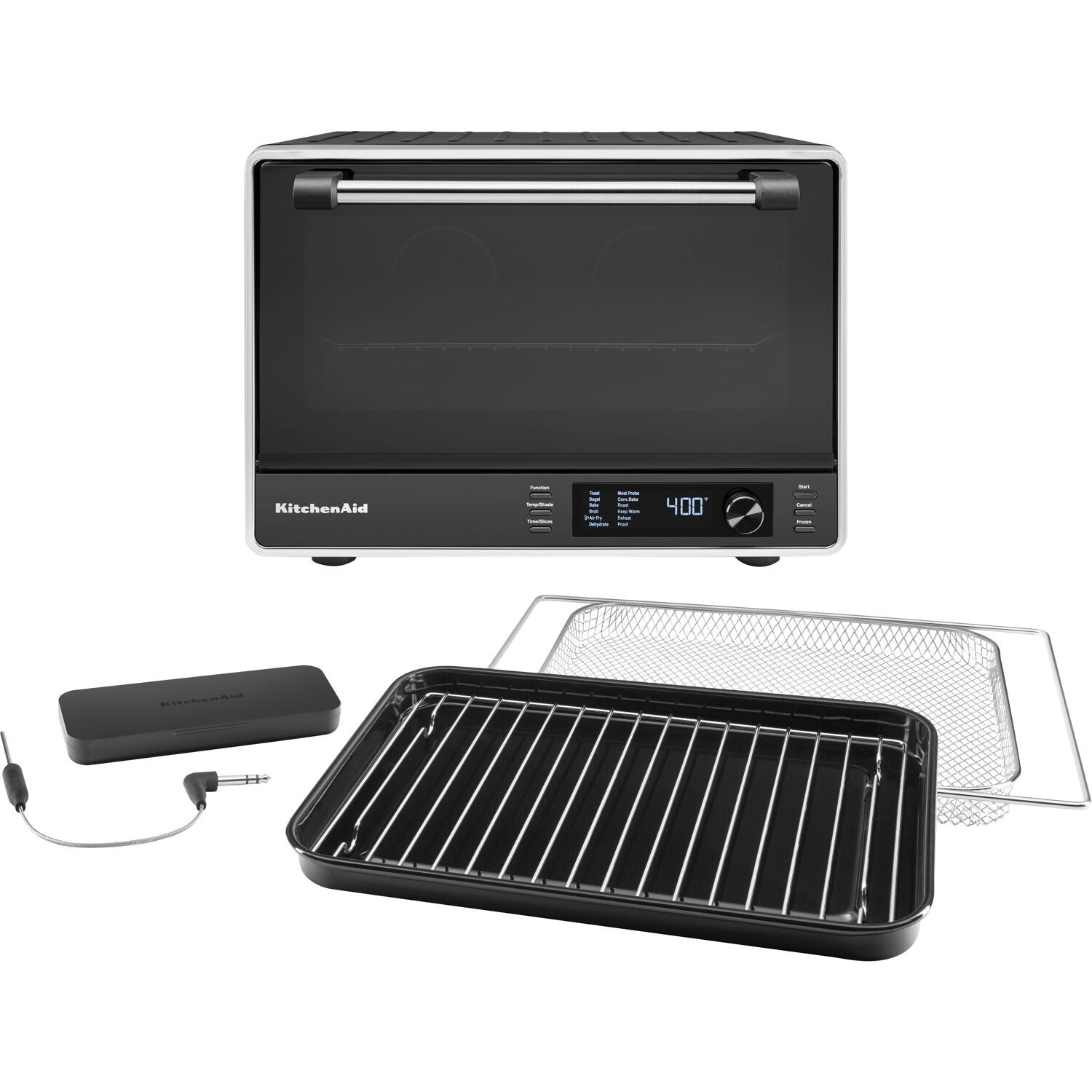 KitchenAid Dual Convection Countertop Oven with Air Fry & Temperature Probe in Black Matte (KCO224BM)