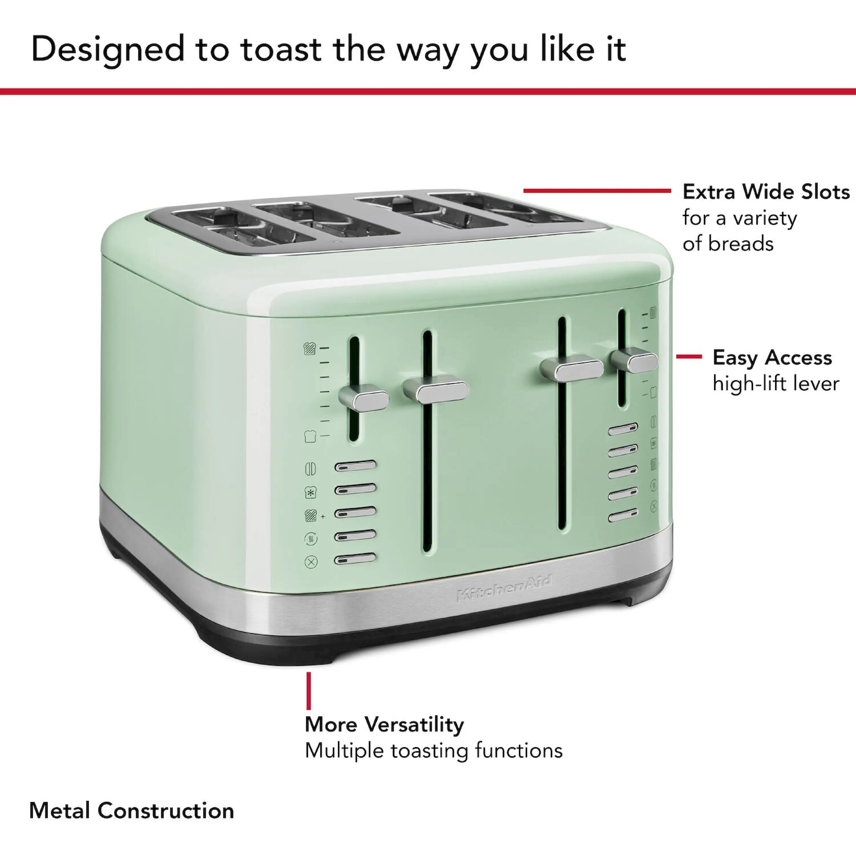 KitchenAid 4 Slice Toaster in Pistacchio (KMT4109PT)