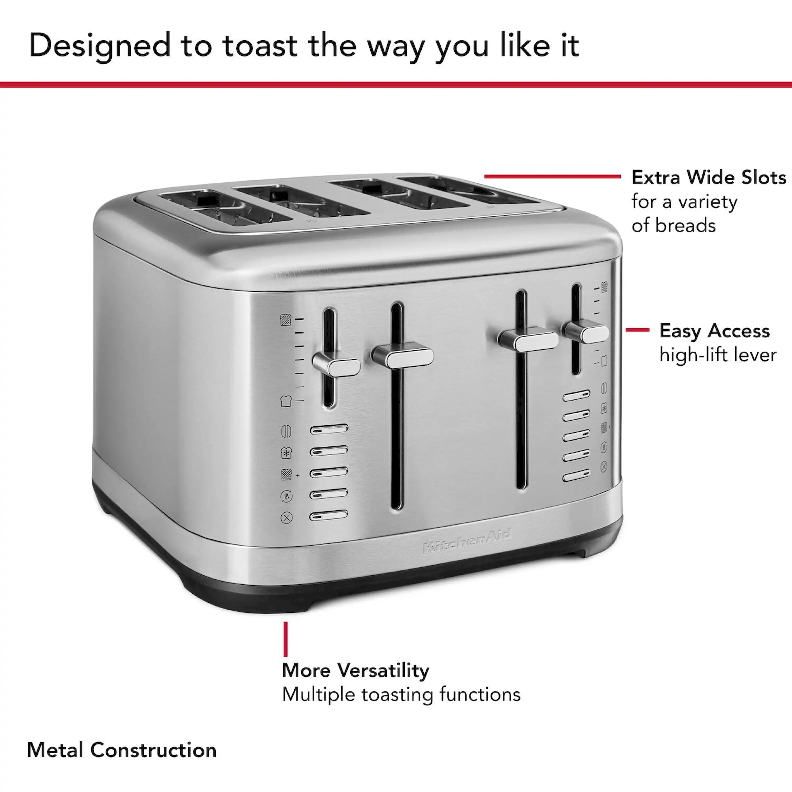 KitchenAid 4 Slice Toaster in Brushed Stainless Steel (KMT4109SX)