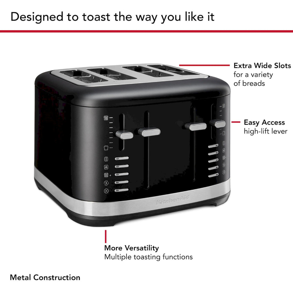 KitchenAid 4 Slice Toaster Toast in Black Matte (KMT4109BM)