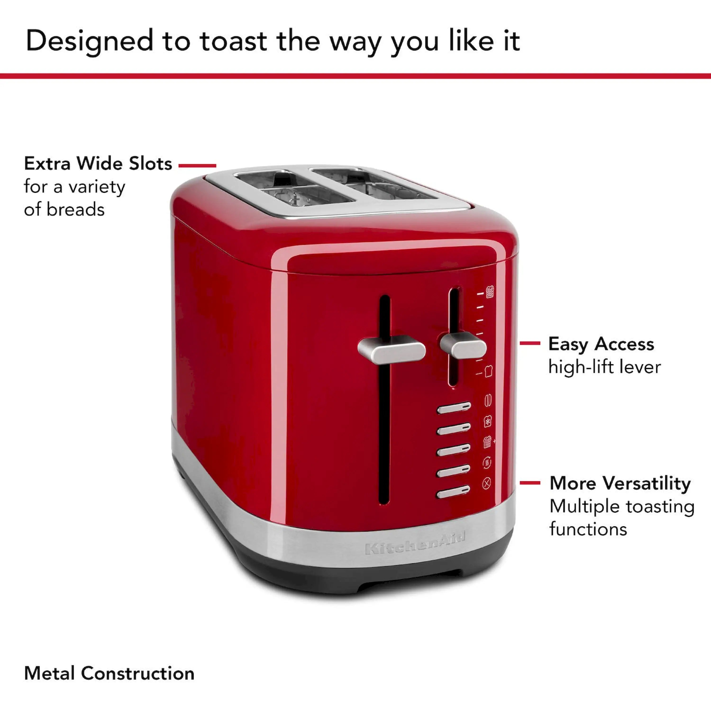KitchenAid 2 Slice Toaster Toast in Empire Red (KMT2109ER)