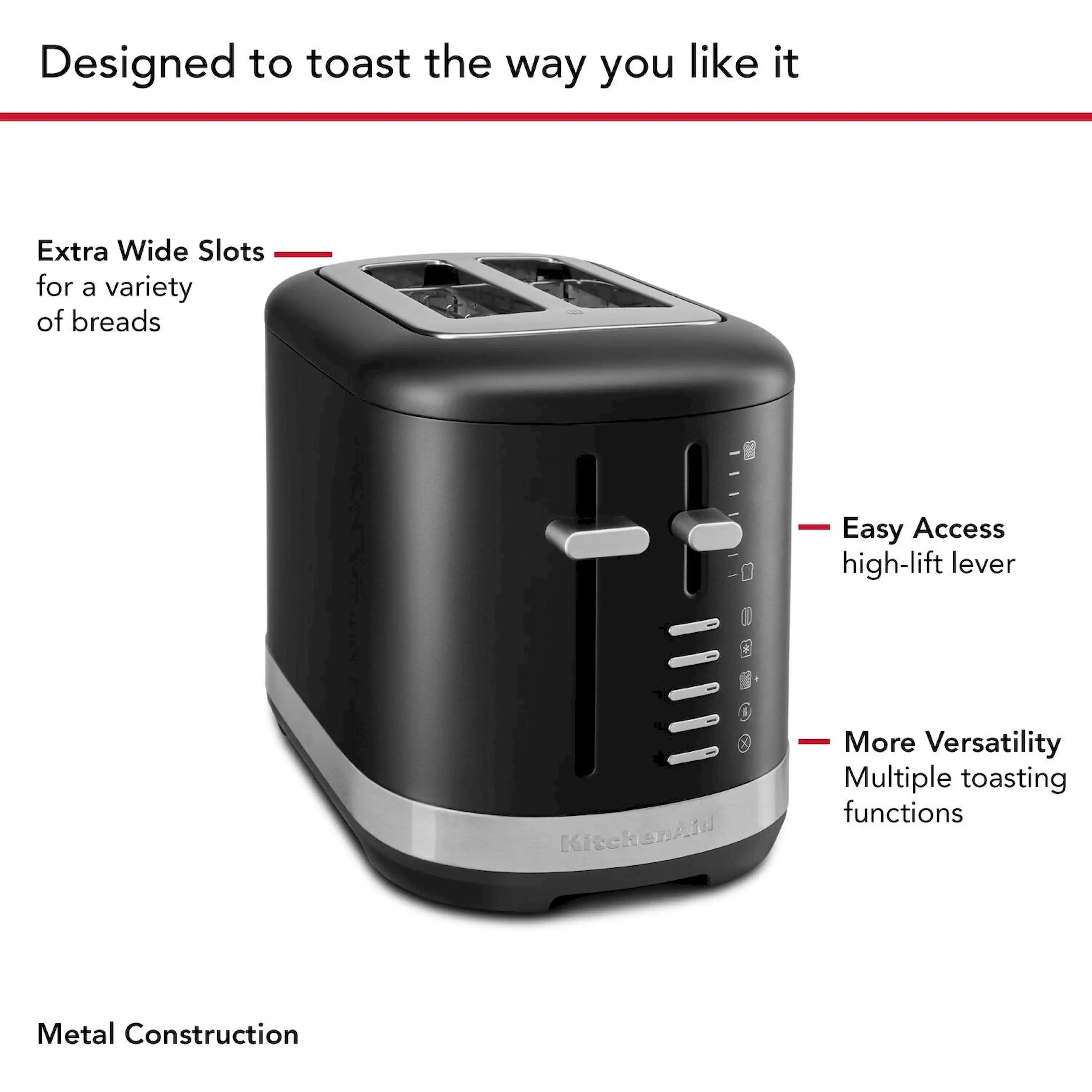 KitchenAid 2-Slice Toaster in Black Matte (KMT2109BM)