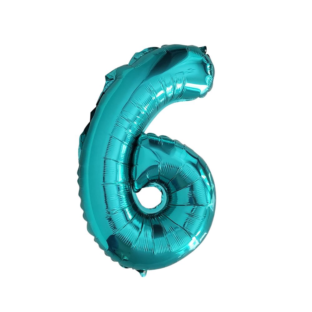 Turquoise Number Balloon - 16 inch